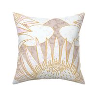 Pink King Protea Art Deco (champagne beige) 24”