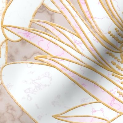 Pink King Protea Art Deco (champagne beige) 24”