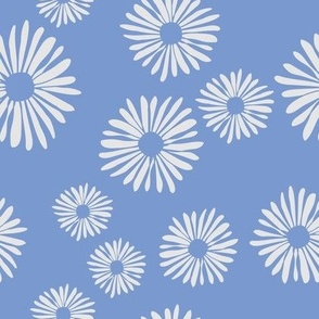 Happy Daisies On Blue 2.