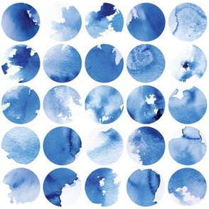 indigo watercolour circles