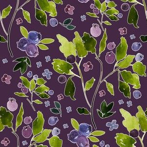 6" Autumn Berries Eggplant Background