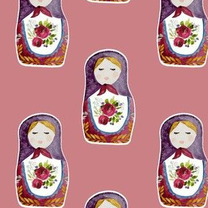 4" Little Babushka Berry Background