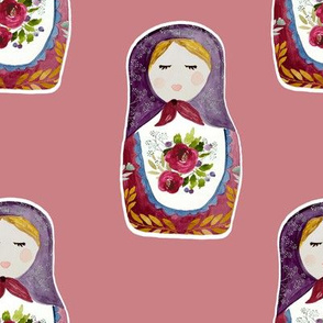 8" Little Babushka Berry Background