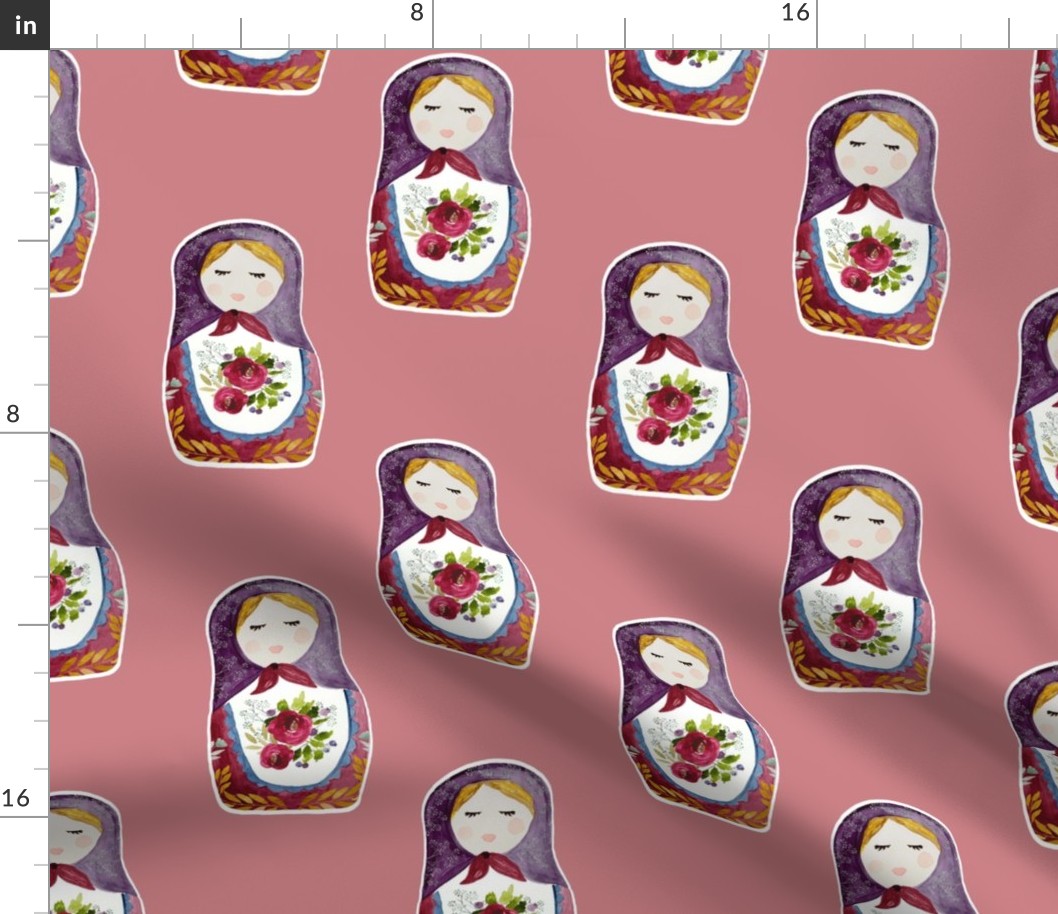 8" Little Babushka Berry Background