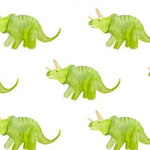 4" Triceratops White Back