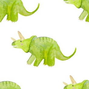 8" Triceratops White Back