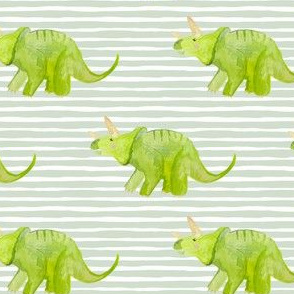 4" Triceratops with Green Stripes