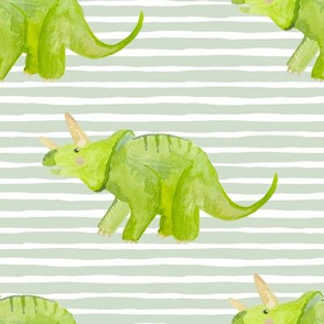 8" Triceratops with Green Stripes
