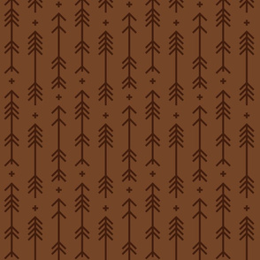cross + arrows chocolate brown tone on tone #744527