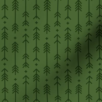 tiny cross + arrows hunter green tone on tone
