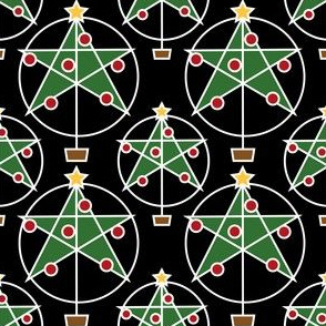 Pentagram christmas tree -black