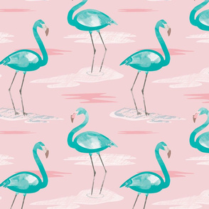 Tall Flamingos baby pink by Mount Vic and Me