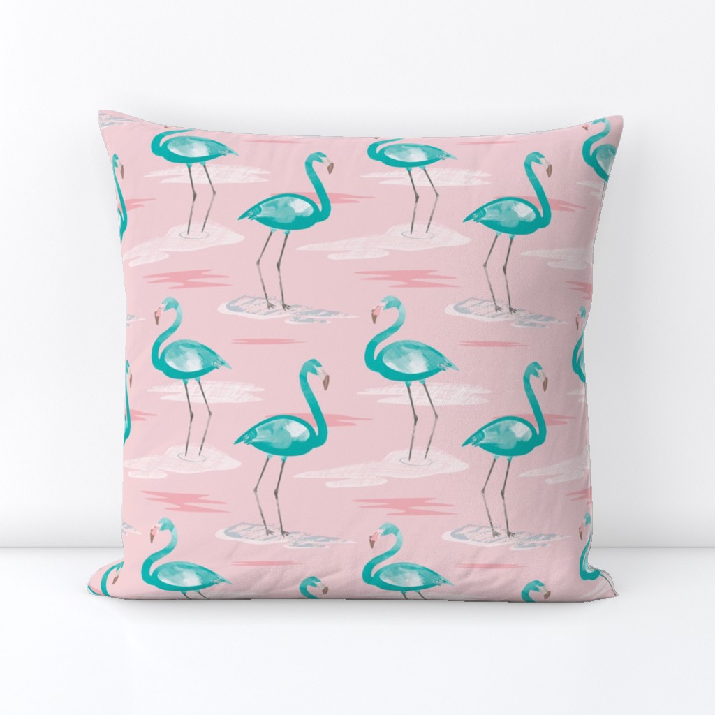 Tall Flamingos baby pink (small) by Mount Vic and Me
