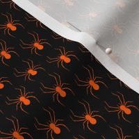 One Inch Orange Spiders on Black