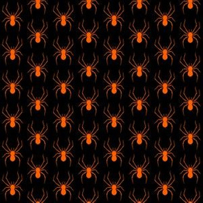 One Inch Orange Spiders on Black