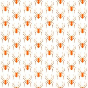 One Inch Orange Spiders on White