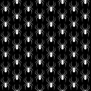 One Inch White Spiders on Black