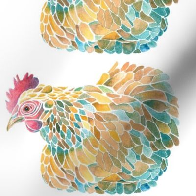 Colorful Stylized Chickens