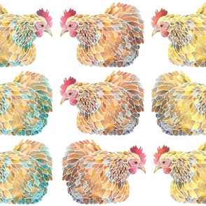 Colorful Stylized Chickens