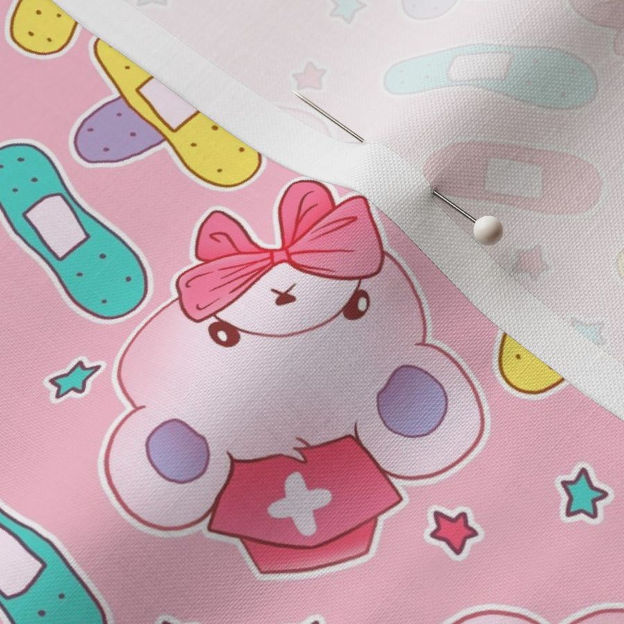 Nurse Bear on Pink with bandages