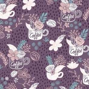 Coffee Tea Rain - Purple