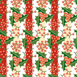 Happy Holly Days Red and Cream
