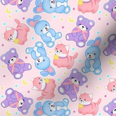 Pastel Stuffies on Marshmallow pink