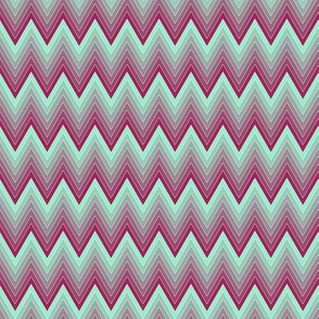 Simple chevron pattern shaded from bordeauxe to mint