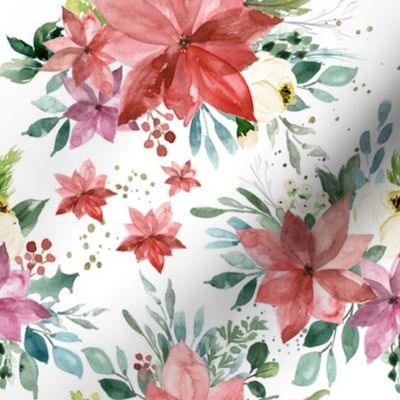 Merry Watercolor Florals // White