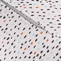 hand-drawn dots // orange, blue, black