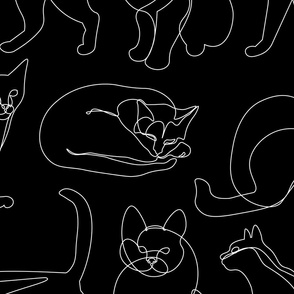 Cats White Lines Minimalist