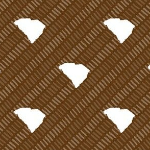 South Carolina State Shape Stripes Brown and White