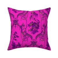 The Hawes Chinoiserie Toile ~ Faux Gilt and Purple on Comtesse  