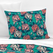 Rose garden - Teal