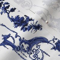 The Hawes Chinoiserie Toile ~ Willow Ware Blue and White 