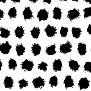 Spatter Dots Black on White
