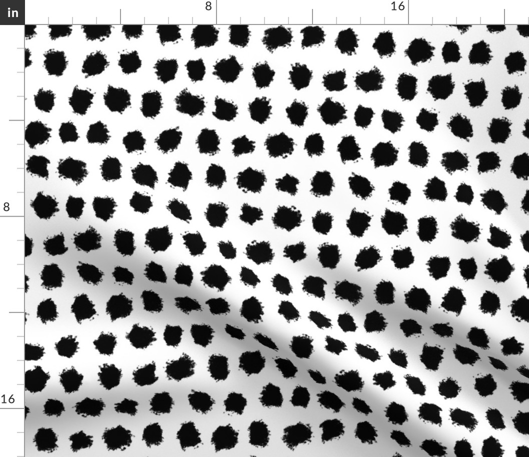 Spatter Dots Black on White