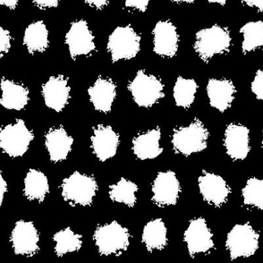 Spatter Dots White on Black