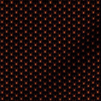 Half Inch Orange Spiders on Black