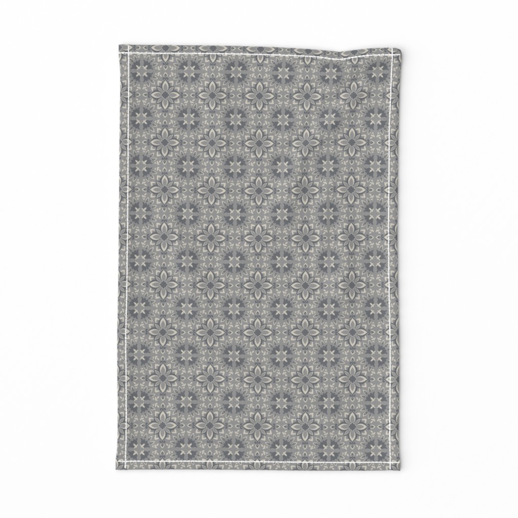 Moroccan floral neutral in grays