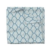 Medium Blue Watercolor Paisley Scallops 