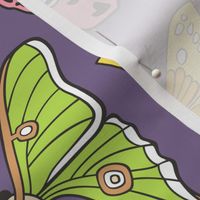 Moths on Dark Purple