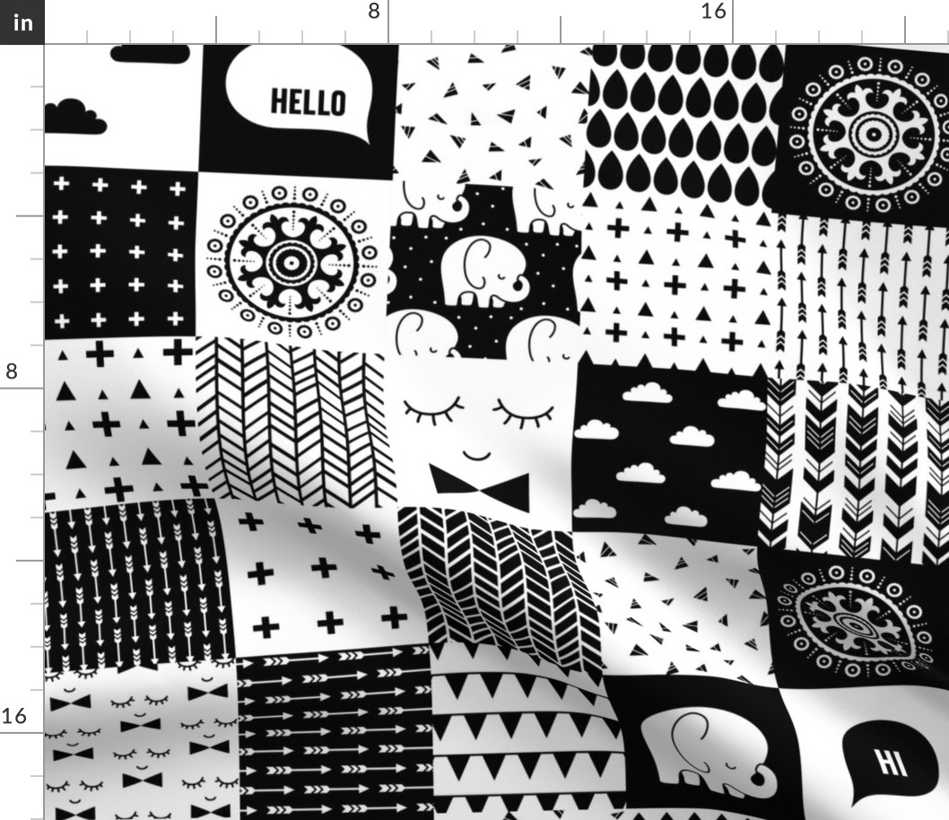 mod baby » black and white wholecloth cheater quilt 4"