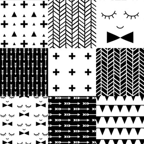 mod baby » black and white 6in wholecloth cheater quilt