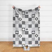mod baby » grey 6in wholecloth cheater quilt