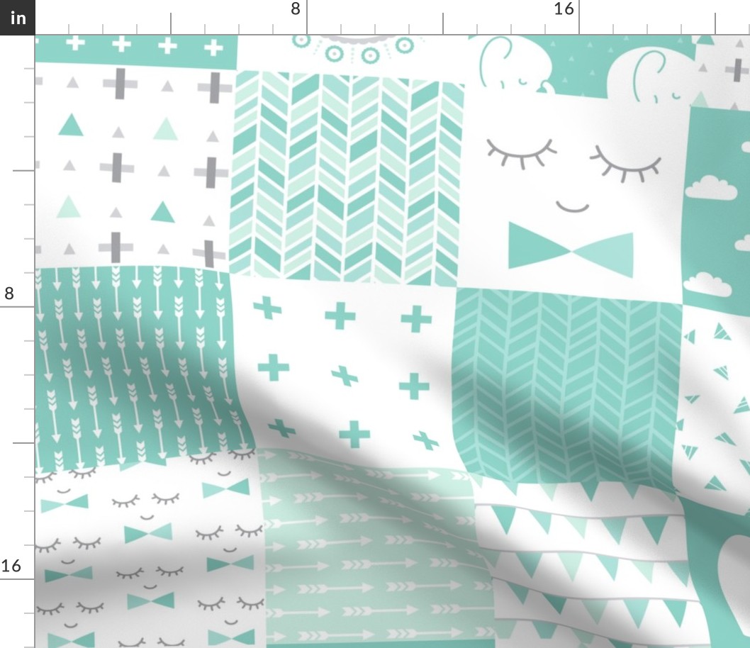 mod baby » mint 6in wholecloth cheater quilt