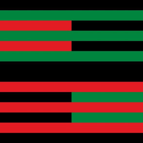 Jumbo Green and Red Horizontal Stripes on Black