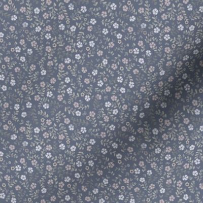 Neutral blue gray green ditsy floral