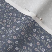 Neutral blue gray green ditsy floral