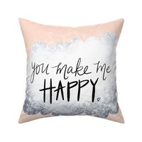 You make me happy on a sparkly cloud - cozy neutral - 4 to a yard